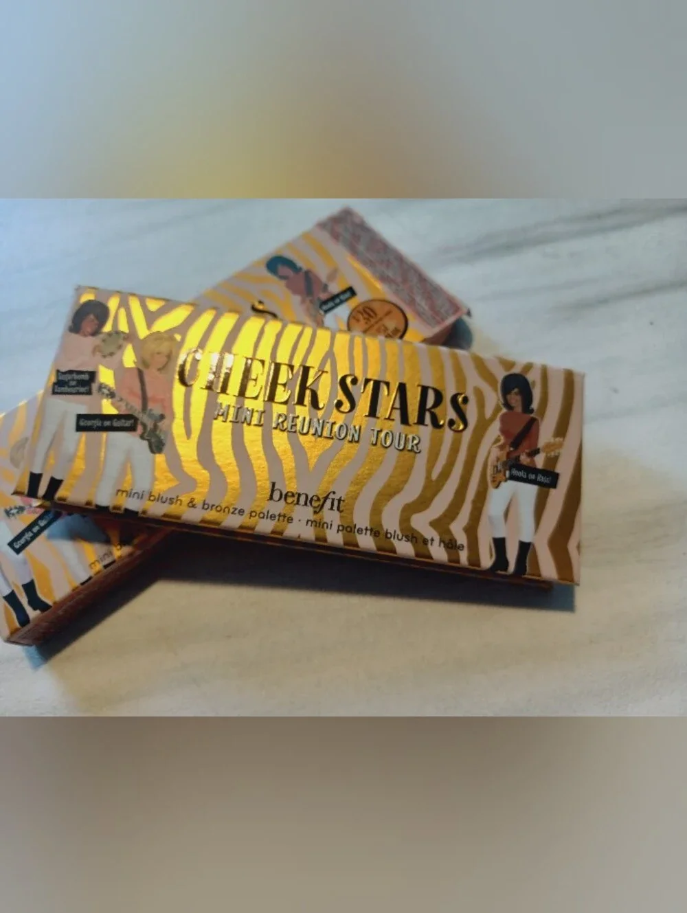BENEFIT CHEEK STARS MINI REUNION TOUR bronzer & shimmer trio brown & rose-gold